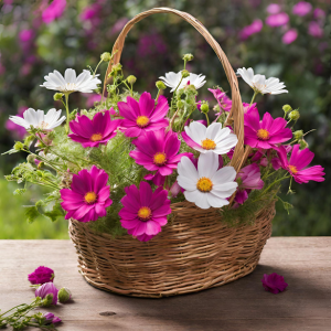cosmos in a basket