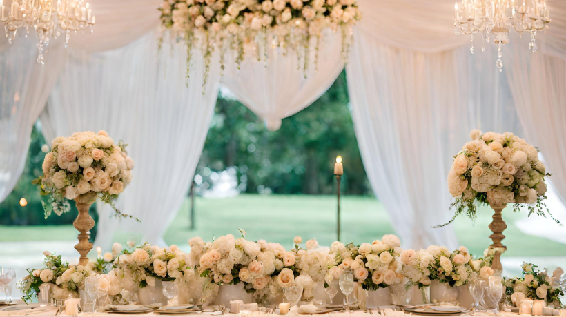 head table floral wedding